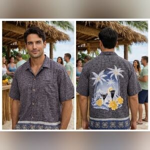 TOMMY BAHAMA Silk  Camp Shirt Cocktails